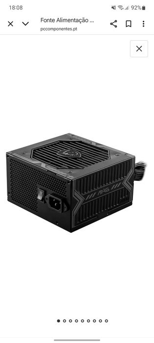 Fonte Alimentação MSI MAG A650BN 650W 80 Plus Bronze64737826636289121