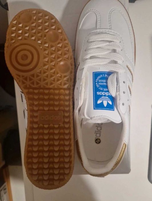 Adidas Samba Branco Dourado