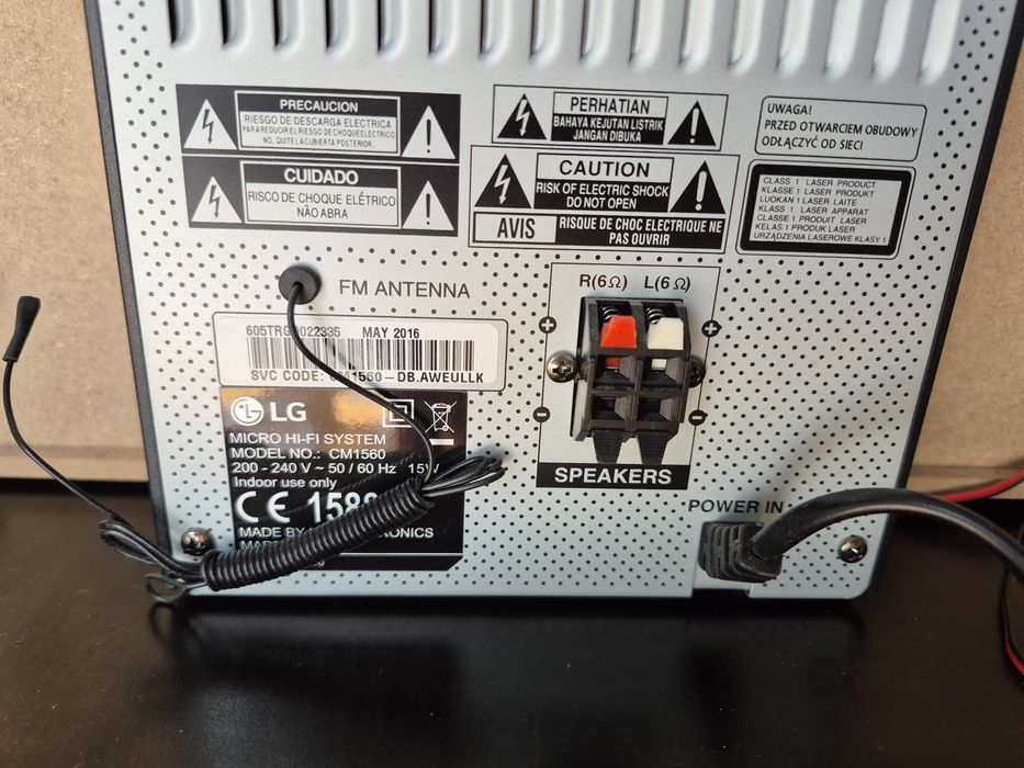 LG Micro Hi-Fi System CM1560 – Bluetooth / CD / USB / Rádio FM64171264524801122