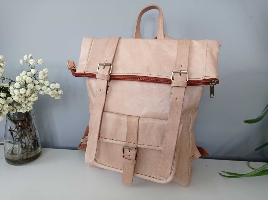 Piękny plecak ze skóry naturalnej. Hand made!