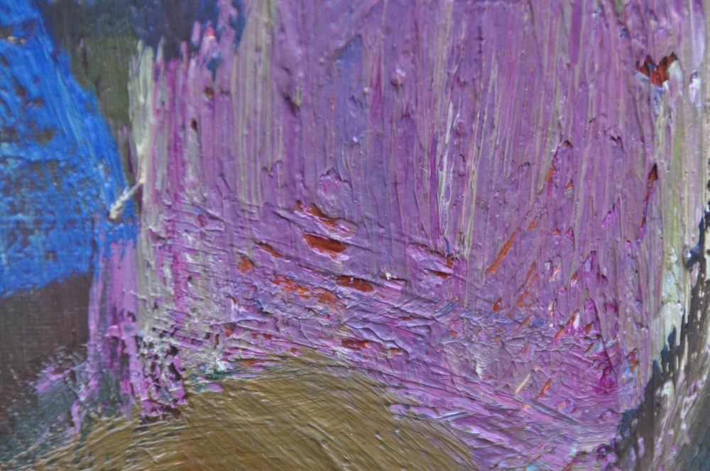 GOSTA FALCK (ur. 1920) obraz olejny na płótnie Szwecja 58 cm. x 78cm.