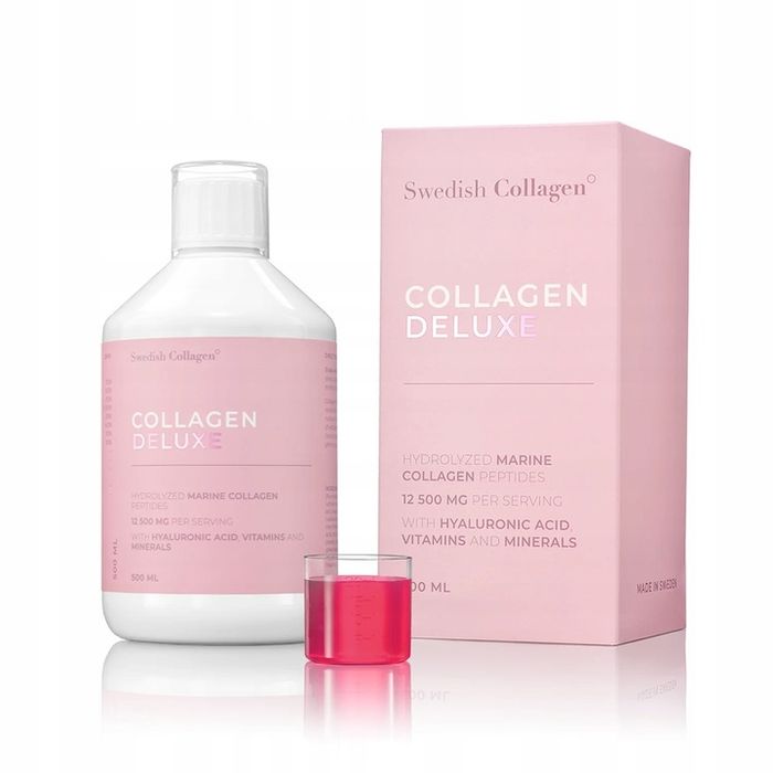 swedish collagen deluxe 500 ml 12 500 mg+ kwas hialuronowy biotyna wit c