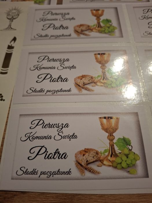 Naklejki podziękowanie komunia