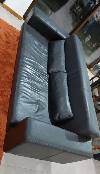 Sofa e almofadas em Pele