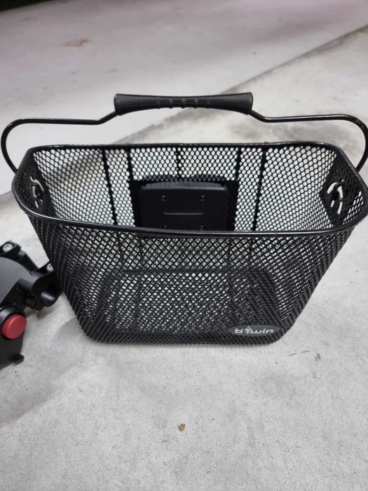 Cesto para Bicicleta de Criança em Metal Preto 9 Litros, como novo