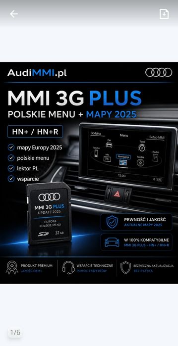 Audi MMI 3G High 3G+ Zestaw Aktualizacyjny PL Menu Mapy EU