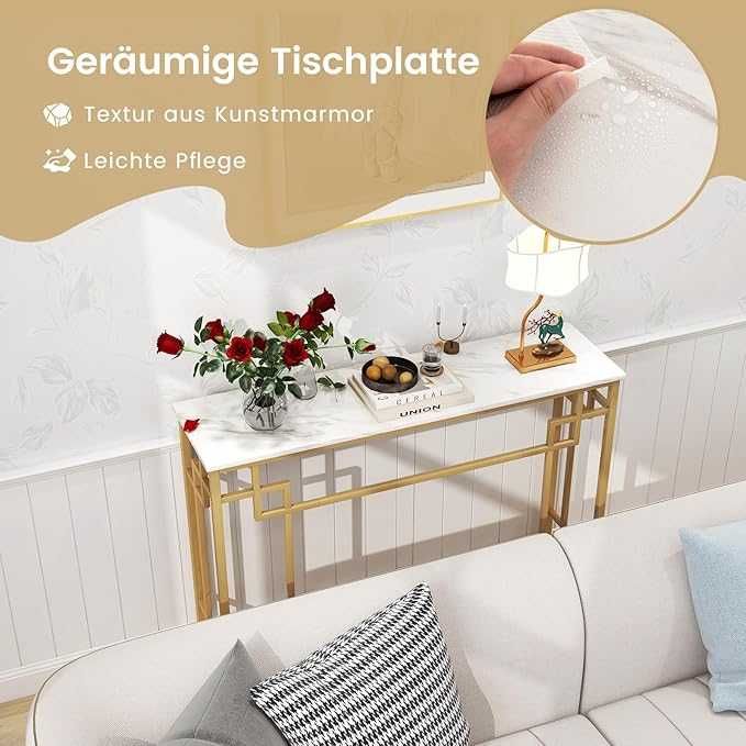 Konsola 110 cm z białym blatem