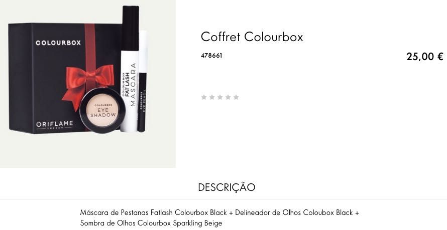 Máscara de Pestanas + Lápis de Olhos Preto + Sombra de Olhos Colourbox