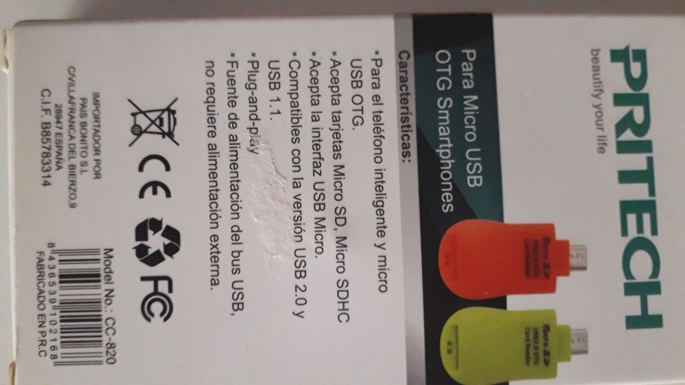 Novo Adaptador USB Micro SD OTG Smartphones  Adaptateur iPhone.