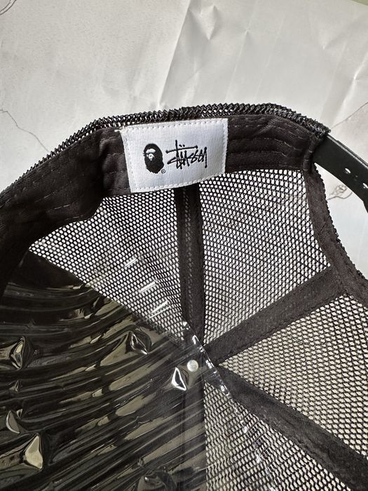Chapéu preto Stussy x Bape