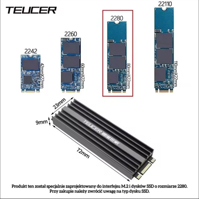 Radiator dysku SSD m.2 Teucer