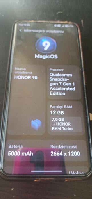 HONOR 90 512 GB pamięć RAM 12 GB + 7 GB (HONOR RAM Turbo) sam telefon