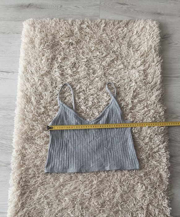 Szary prążkowany crop top H & M Divided/ Roz M/ Bawełna/ Wiskoza