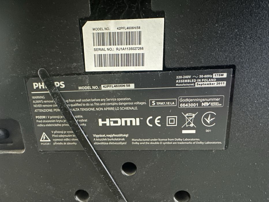 Телевізор Philips 42PFL4606H/58