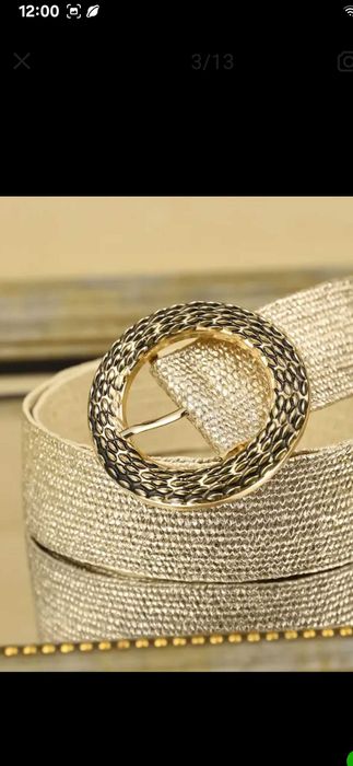 Pasek damski zloty,rozciągliwy