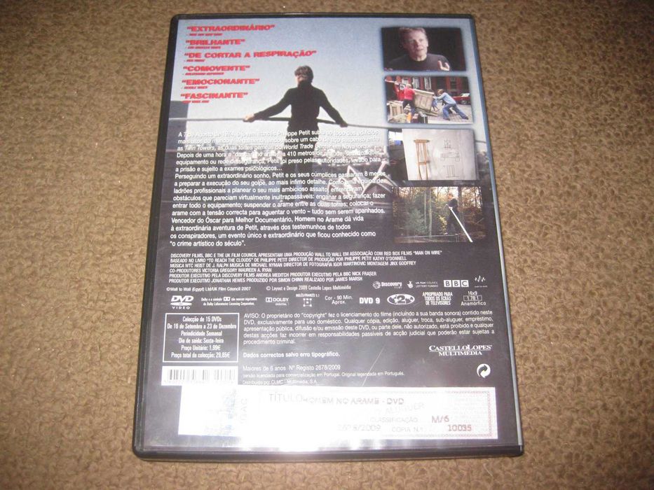 DVD "Homem no Arame" de James Marsh