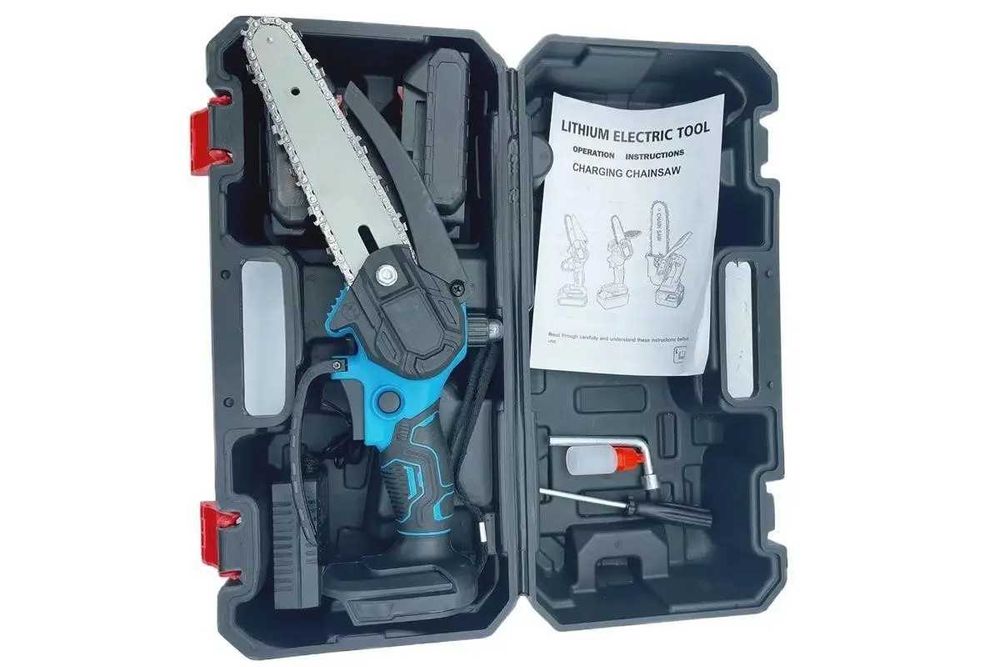 Акумуляторна пилка ланцюгова 8 дюймів з двома акумуляторами