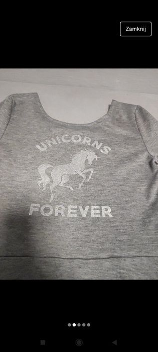 Sukienka szara jednorożec