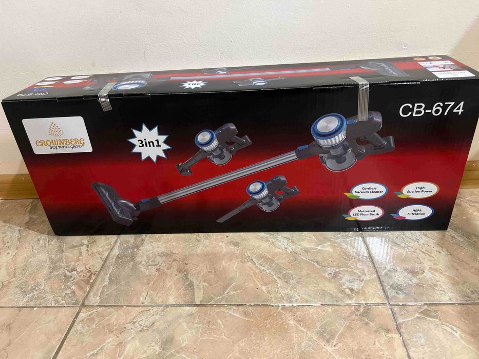 Пылесос ручной аккумуляторный Crownberg CB-674 2500W циклонный фильтр