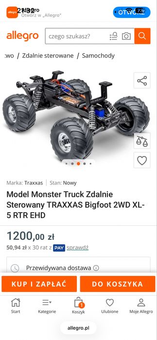 Samochód  na pilota Traxxas Big Foot