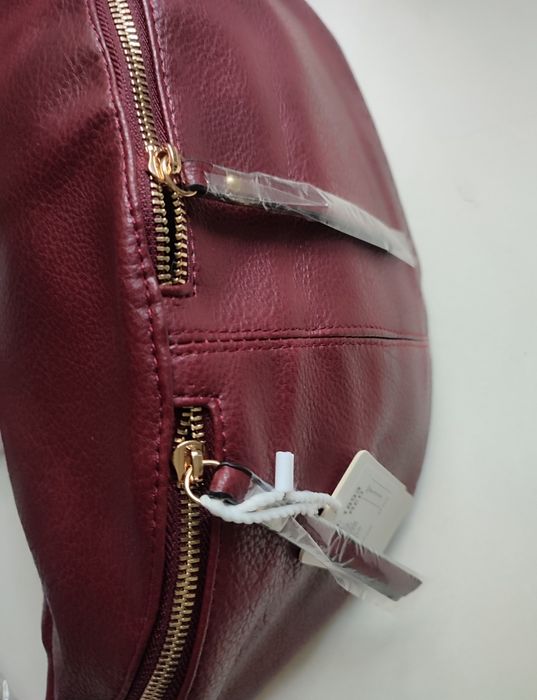 Torebka duża torba nerka XXL eko-skóra bordowa burgundowa RED