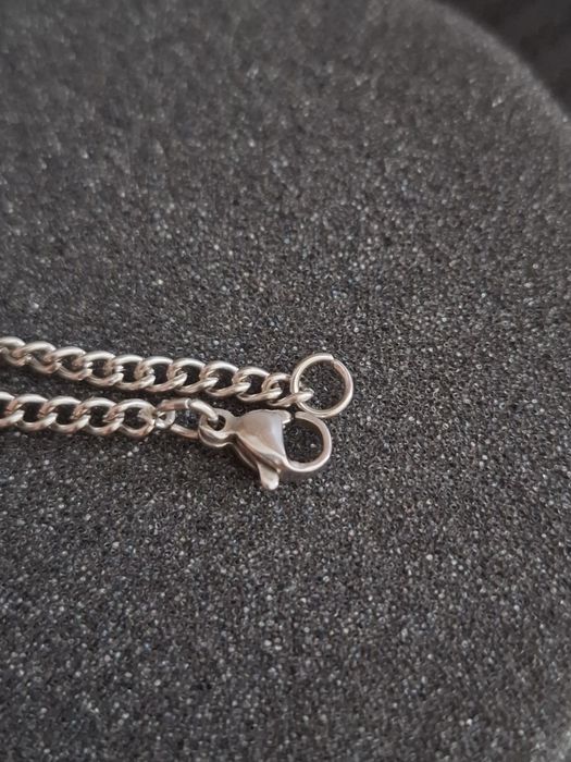 Łańcuszek metalowo srebrny