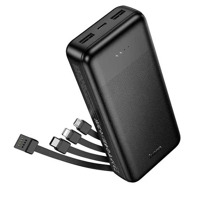 ПавербанкHOCO J163A 20000mAh з вбудованими кабелями  2USB