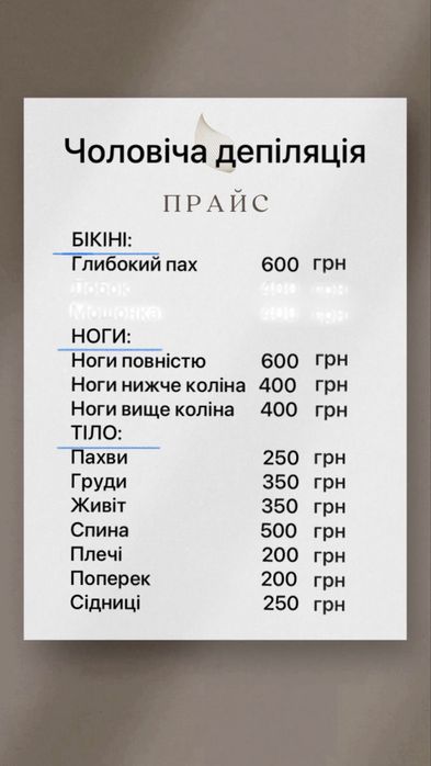 Шугаринг жіночий /чоловічий, цукрова депіляція