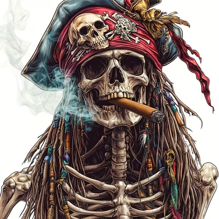 Naklejka naklejki winylowe kościotrup pirat 17x17 cm jakość