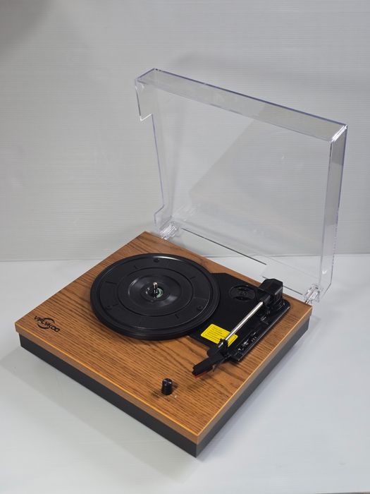 Gramofon Bluetooth VIFLYKOO z 2 głośnikami stereo, bezprzewodowy Retro