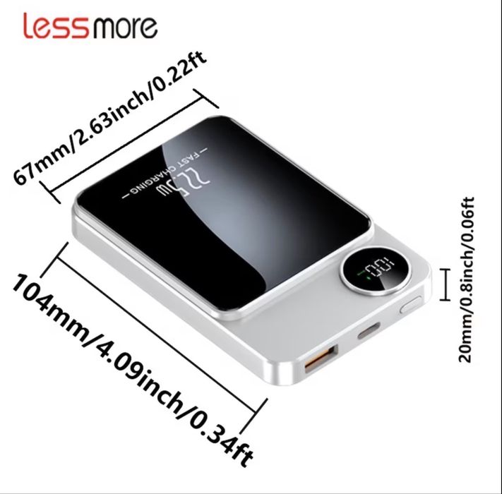 ‼️Акція‼️Ультратонкий магнітний  MagSafe Power Bank 10000mAh 22.5W з бездротовою зарядкою iPhone, Samsung,Apple,Q9