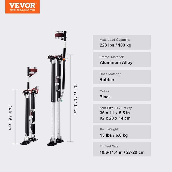 Andas em aluminio 61-101 cm NOVAS
