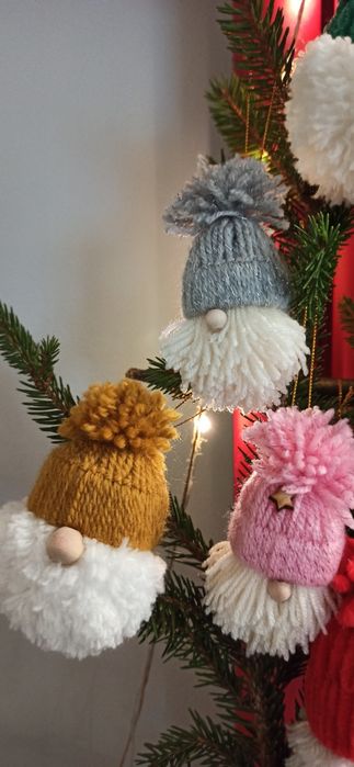 Gnomy, skrzaty na choinkę handmade