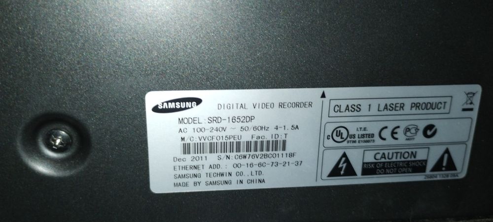 Okazja ! Rejestrator Samsung analogowy SRD-1652DP, SVR-1670