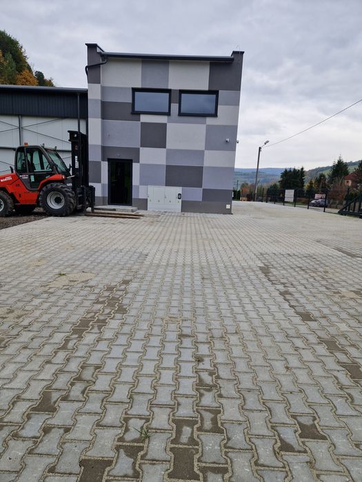 Maszynowe układanie kostki, przemysłowe układanie