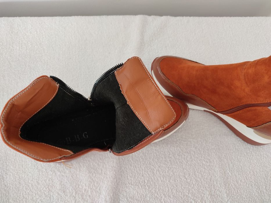 Botki na jesień rude nowe