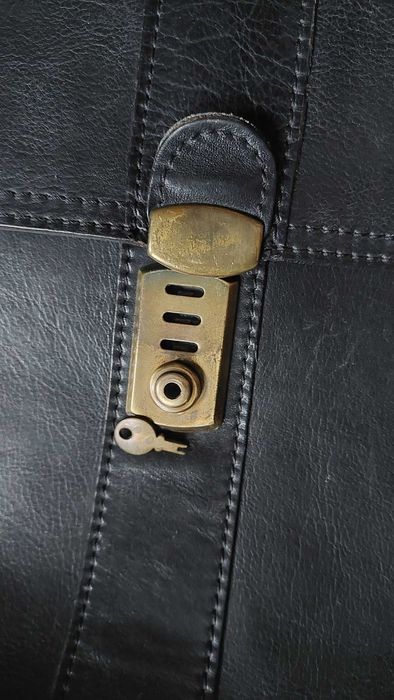 Unikatowa, duża skórzana teczka/ aktówka, Vintage!