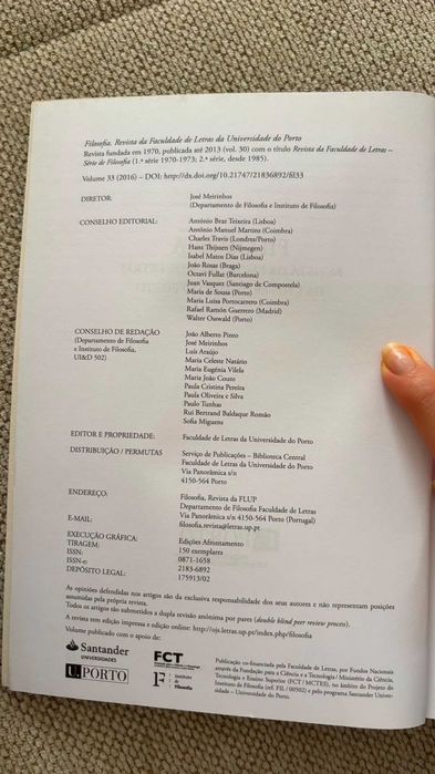 Revista Filosofia da Faculdade de Letras da Universidade do Porto 2016