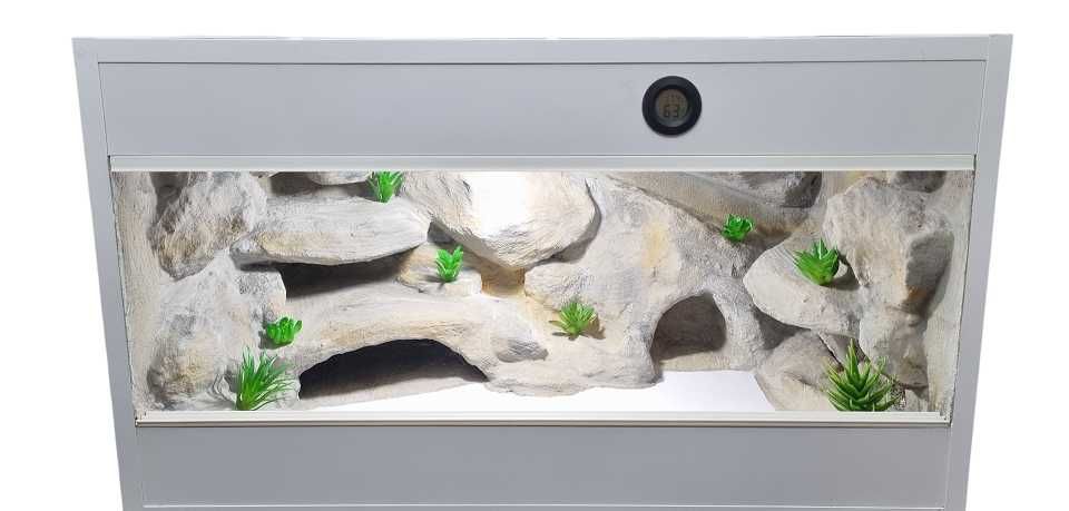 Terrarium  gotowe dla  gekona 70x40x40 białe