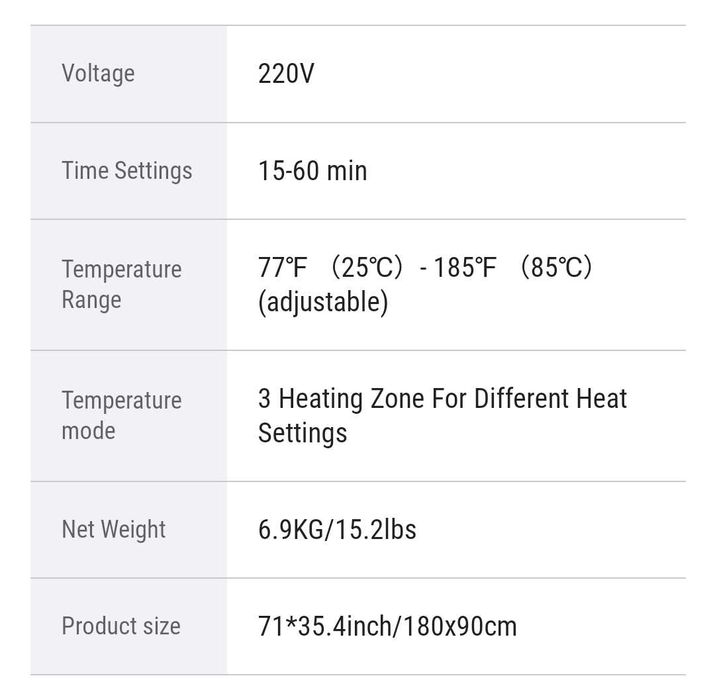 Manta sudação Sauna Infravermelhos VEVOR