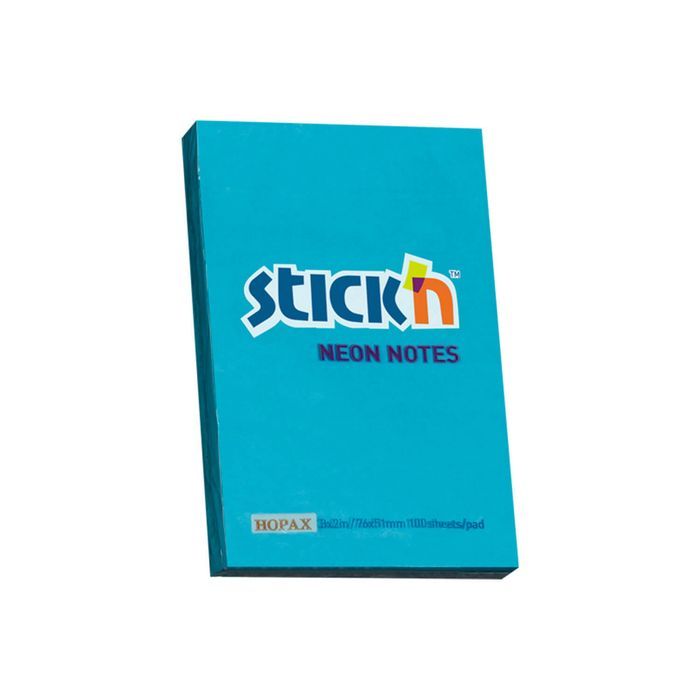 Notes Samoprzylepny 76X51 Mm Niebieski Neon 100 Kartek Stickn Nowa Nieużywana