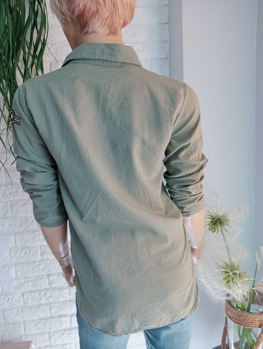 Bawełniana koszula damska khaki rozmiar S/10/38 Made in Italy