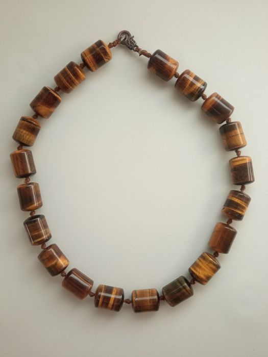 Бусы из натурального тигрового глаза"Преуспевание"