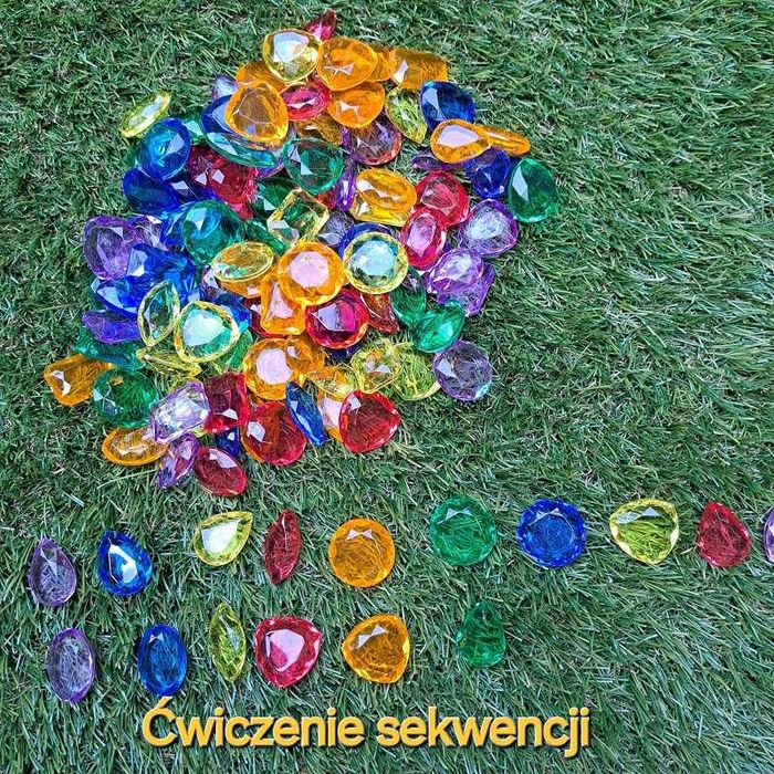 Sensoryczne Kamienie klejnoty akrylowe kryształki 144 szt