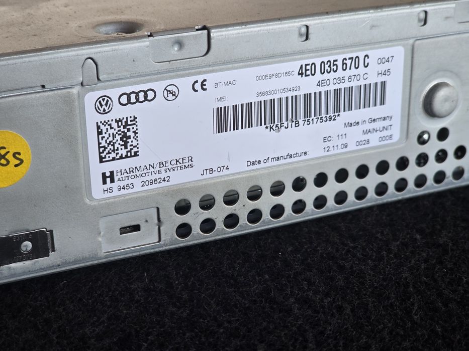 Centralina MMI 3G Multimedia SD1 SD2 SIM  Audi a8 D3 a6 C6  2003- EPC