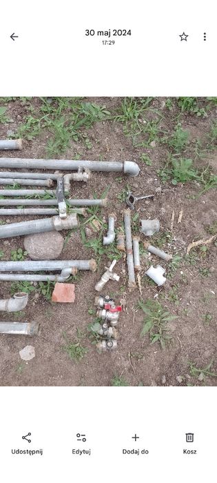 Rury stalowe ocynkowane gwintowane 1cal i inne, zawory,kolanka,trojniki