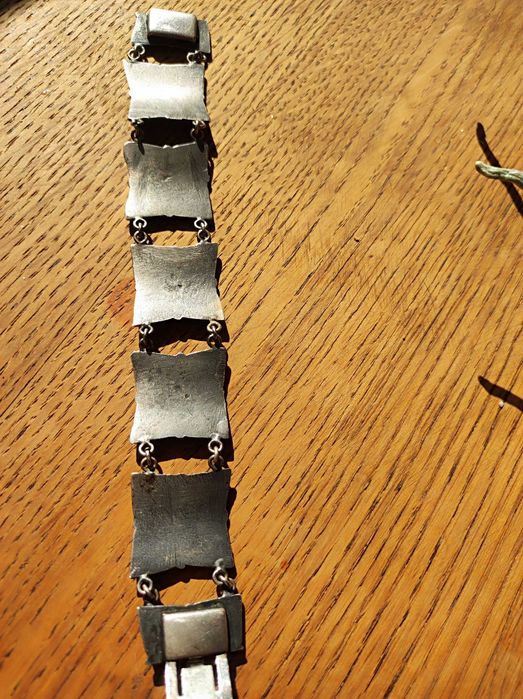 Bransoletka wykonana metalu, wzór secesja,panelowa