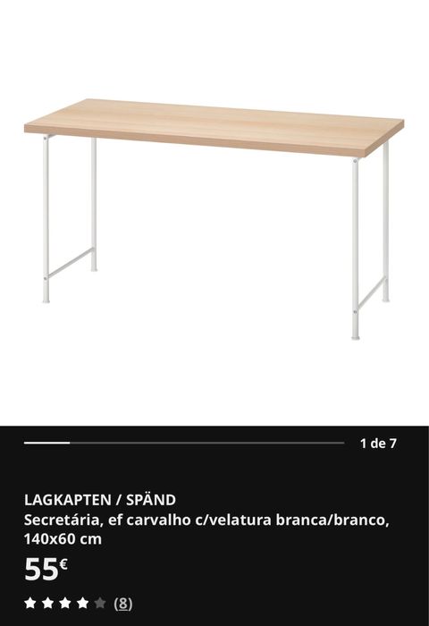 Secretaria ikea de tampo de madeira