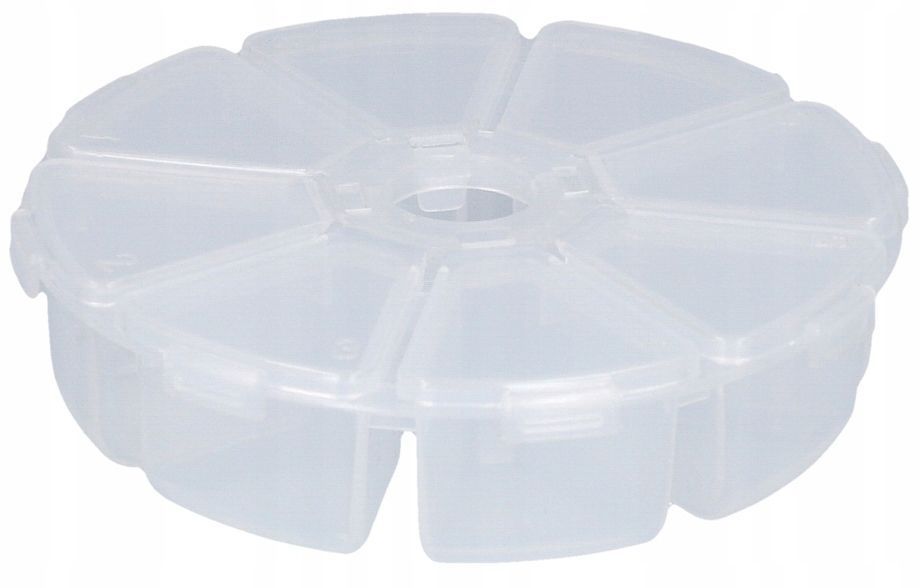 Pudełko wędkarskie okrągłe organizer na akcesoria haczyki krętliki