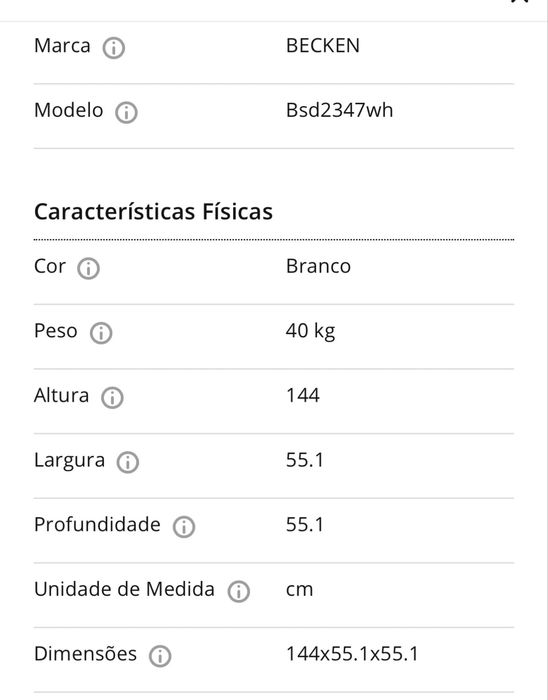Frigorífico BECKEN sem Congelador (Ventilado - 144 cm - 250 L - Branco)